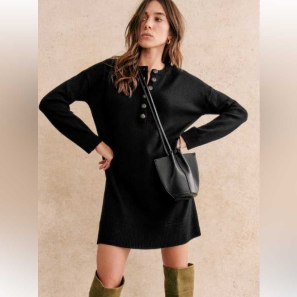 Sezane Black Evelyn sold out dress size MED